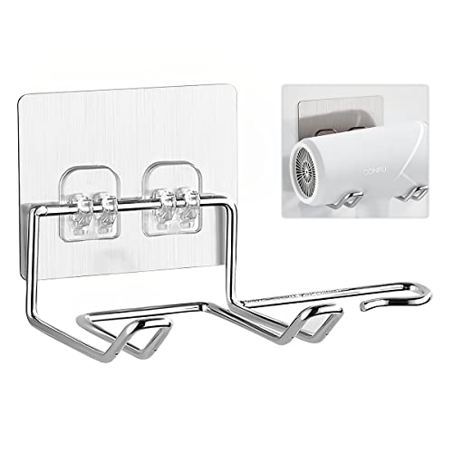HASTHIP Hair Dryer Stand Self Adhesive Hair Dryer Holder Wall Mount Stainless Steel Hairdryer Rack Bathroom Blow Dryer Organizer Suitable for All Hair Dryer Models Grey HASTHIP Hair Dryer Stand Self Adhesive Hair Dryer Holder Wall Mount Stainless Steel Hairdryer Rack Bathroom Blow Dryer Organizer Suitable for All Hair Dryer Models Grey